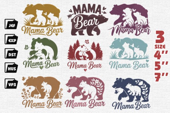 Download Mama Bear Set Embroidery - Premium Bundle
