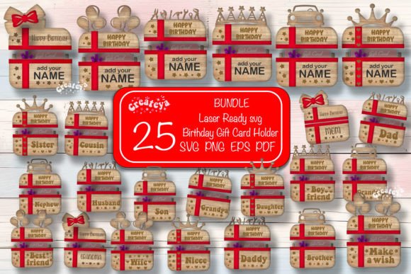 Download Birthday Gift Card Holder Bundle Laser - Card Collection